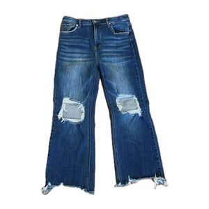 Risen Jeans Women's 13 Distressed Wide Leg Jeans Medium Wash EUC